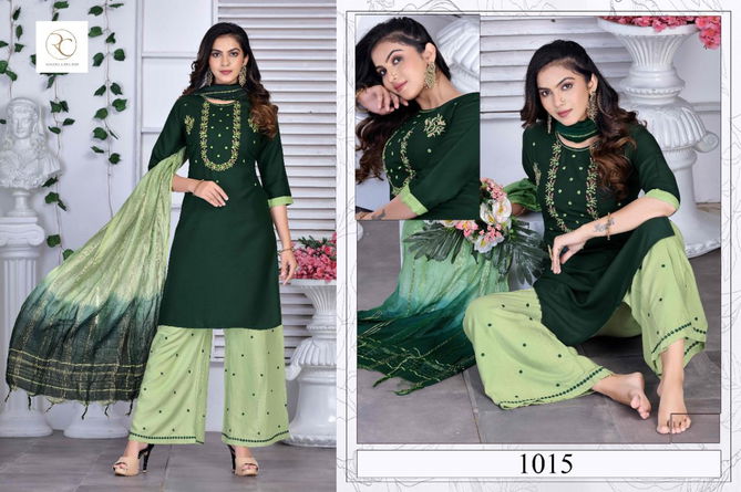 Rc Kesariya 1 Latest Fancy Ethnic Wear Rayon Ready Made Suit Collection